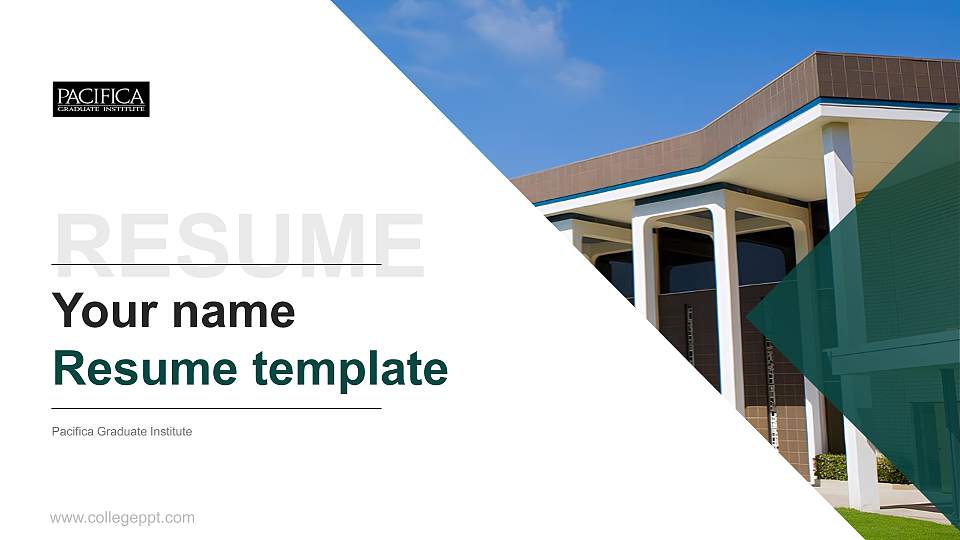 Pacifica Graduate Institute Resume PPT Template16:9 ratio PPT effect preview image