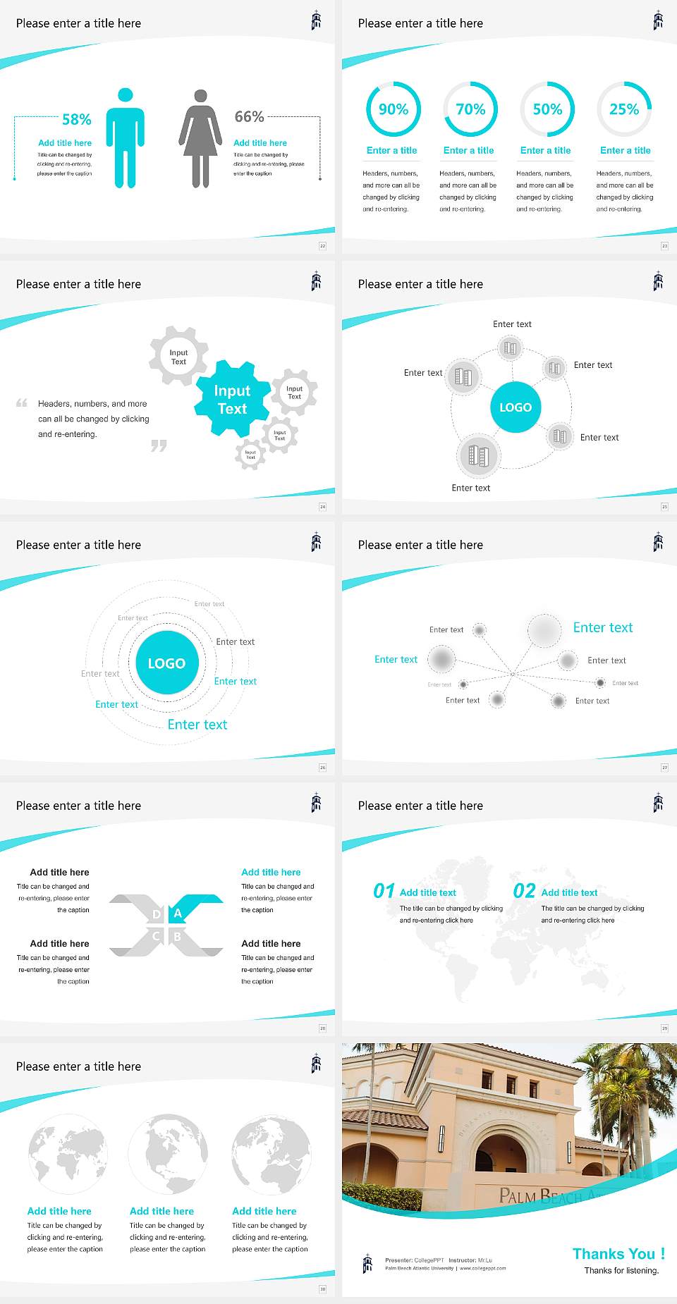 Palm Beach Atlantic University Course/Courseware Creation PPT Template4:3 ratio PPT effect preview image4