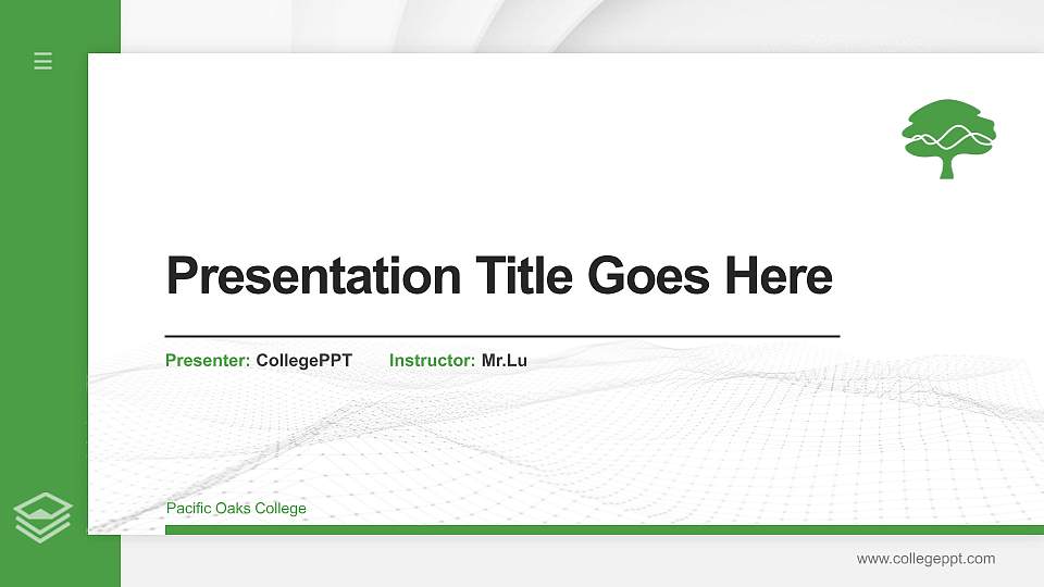 Pacific Oaks College Thesis Proposal/Graduation Defense PPT Template16:9 ratio PPT effect preview image