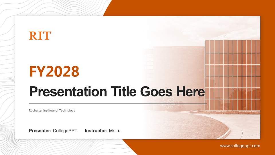 Rochester Institute of Technology Academic Presentation/Research Findings Report PPT Template16:9 ratio PPT effect preview image