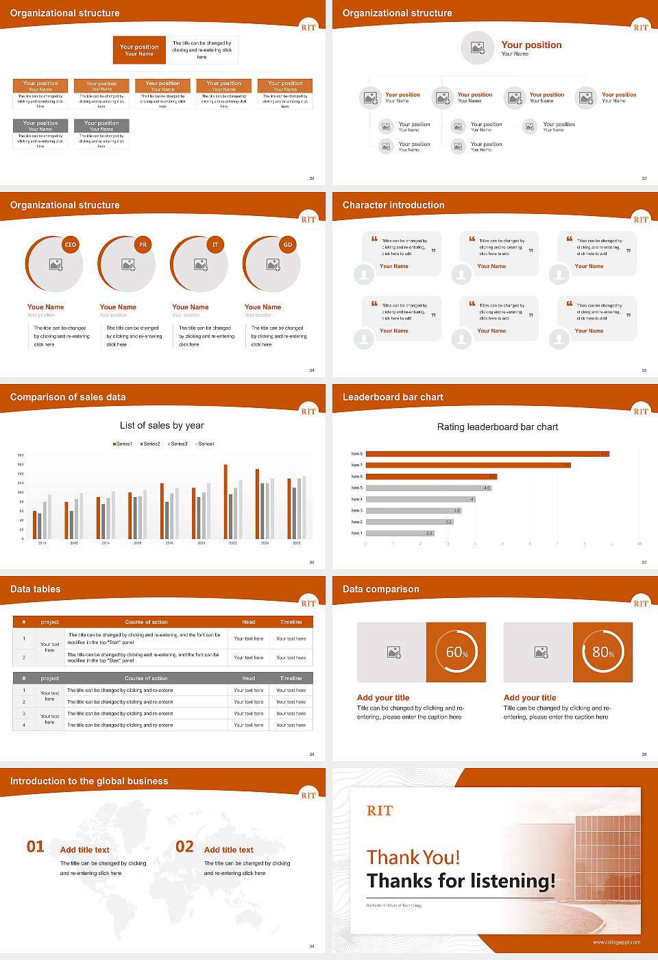Rochester Institute of Technology Academic Presentation/Research Findings Report PPT Template16:9 ratio PPT effect preview image4
