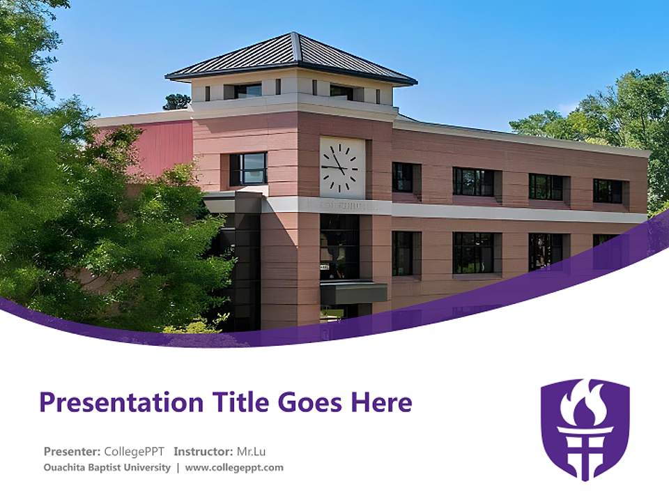 Ouachita Baptist University Course/Courseware Creation PPT Template4:3 ratio PPT effect preview image5