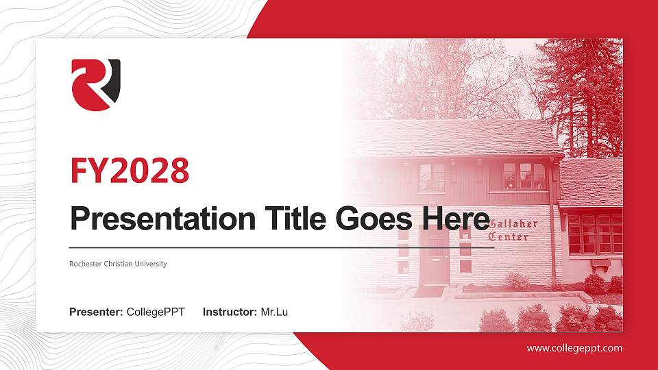 Rochester Christian University Academic Presentation/Research Findings Report PPT Template16:9 ratio PPT effect preview image