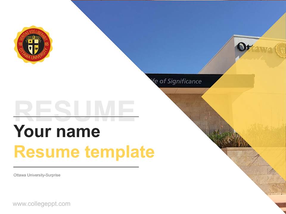 Ottawa University-Surprise Resume PPT Template4:3 ratio PPT effect preview image5