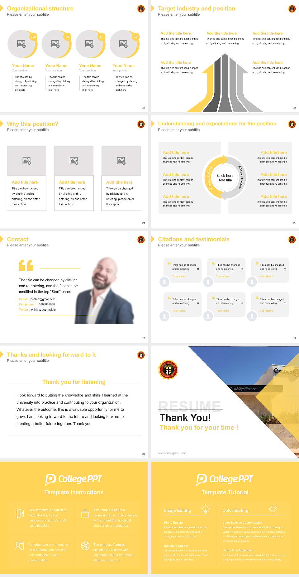 Ottawa University-Surprise Resume PPT Template4:3 ratio PPT effect preview image4