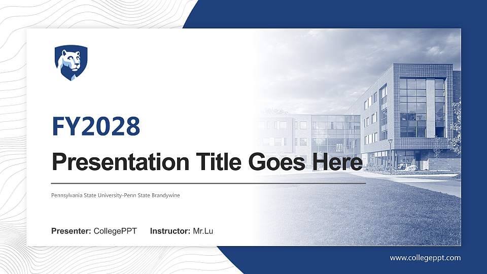 Pennsylvania State University-Penn State Brandywine Academic Presentation/Research Findings Report PPT Template16:9 ratio PPT effect preview image