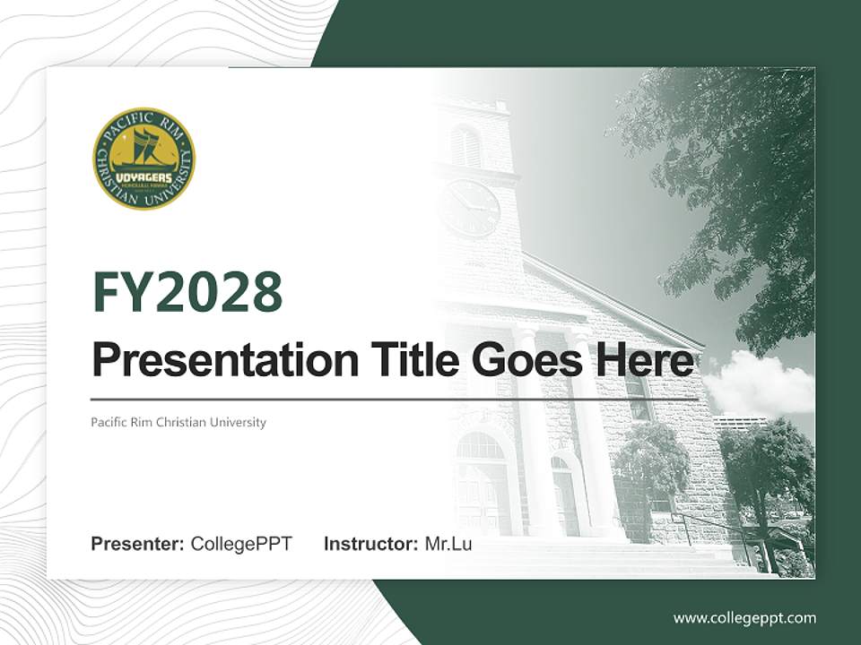 Pacific Rim Christian University Academic Presentation/Research Findings Report PPT Template4:3 ratio PPT effect preview image5