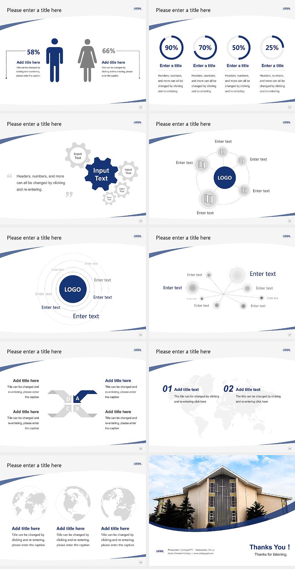 Ozark Christian College Course/Courseware Creation PPT Template4:3 ratio PPT effect preview image4