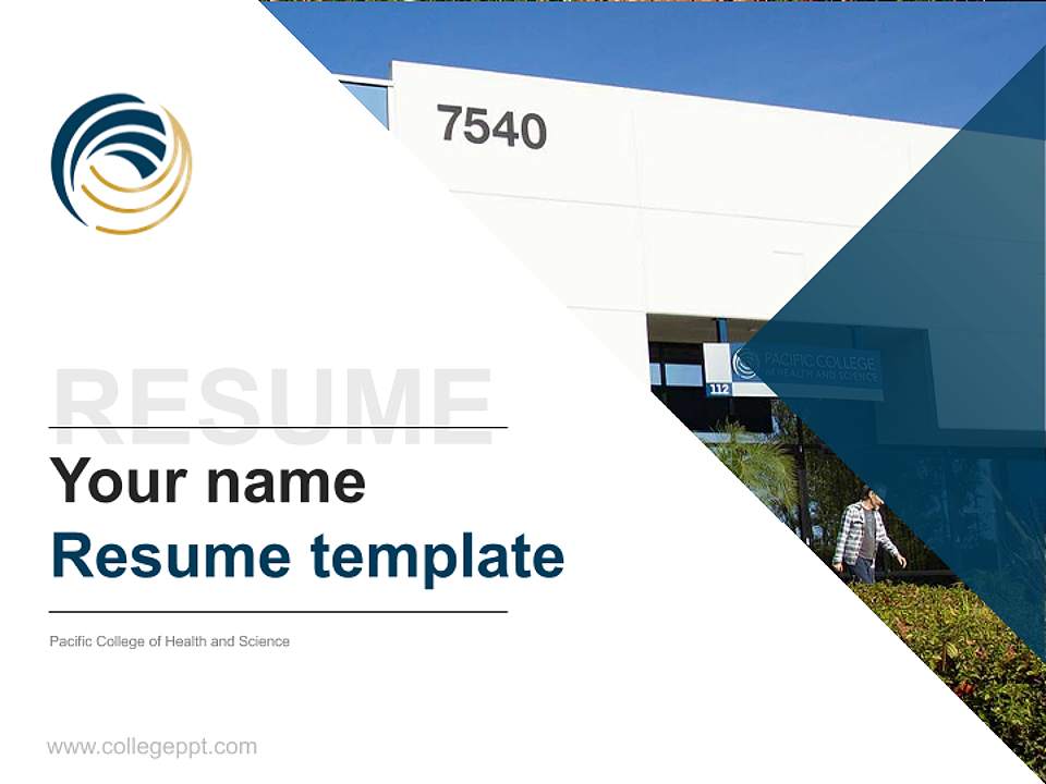 Pacific College of Health and Science Resume PPT Template4:3 ratio PPT effect preview image5