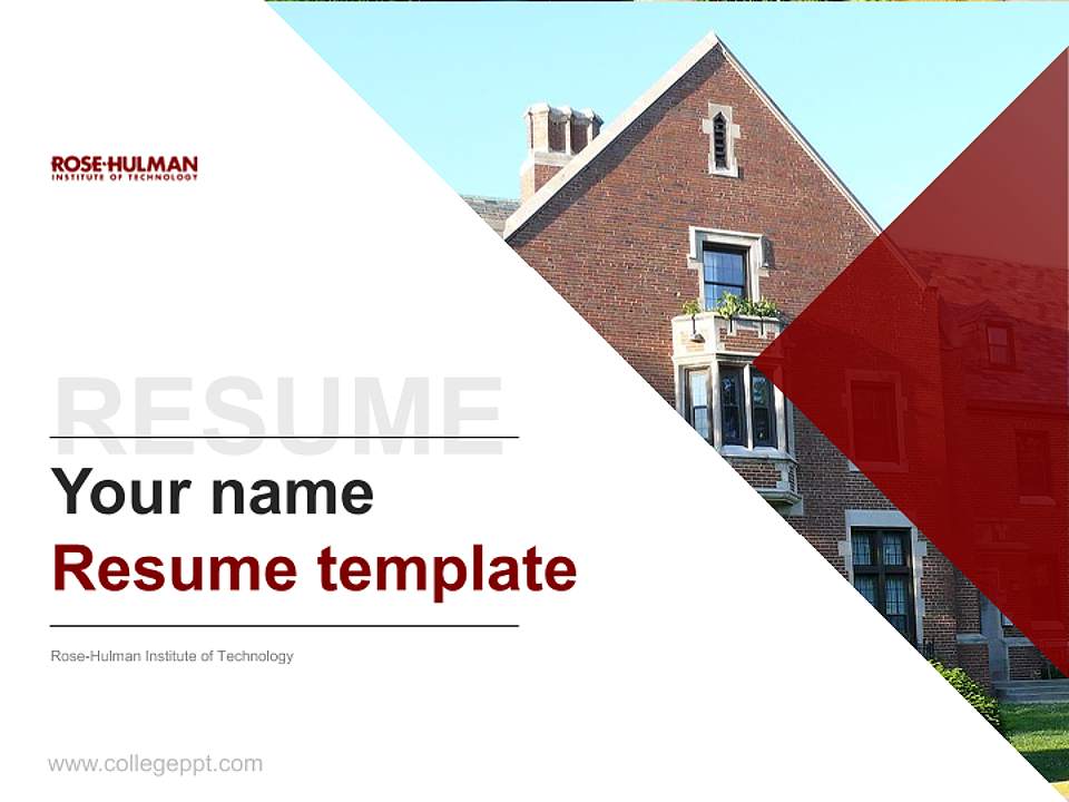 Rose-Hulman Institute of Technology Resume PPT Template4:3 ratio PPT effect preview image5