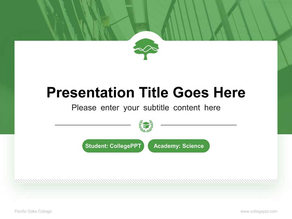 Pacific Oaks College National Scholarship Defense PPT Template4:3 ratio PPT effect preview image4