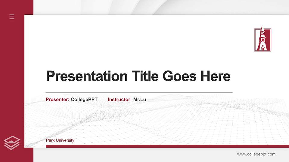 Park University Thesis Proposal/Graduation Defense PPT Template16:9 ratio PPT effect preview image