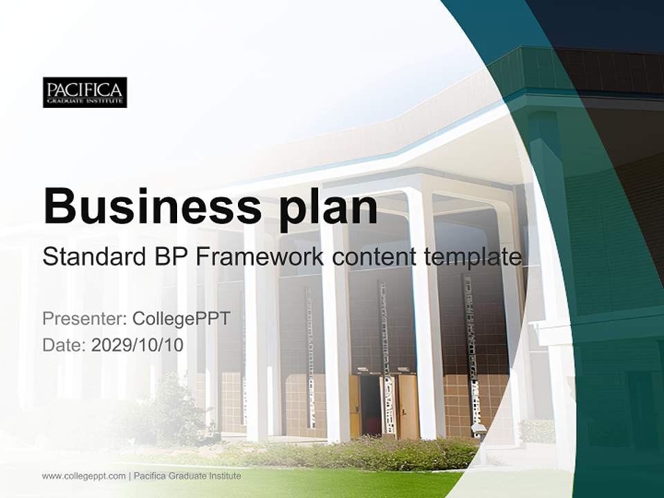 Pacifica Graduate Institute Competition/Entrepreneurship Contest PPT Template4:3 ratio PPT effect preview image9