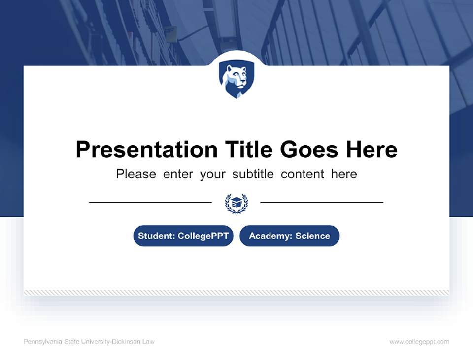Pennsylvania State University-Dickinson Law National Scholarship Defense PPT Template4:3 ratio PPT effect preview image4