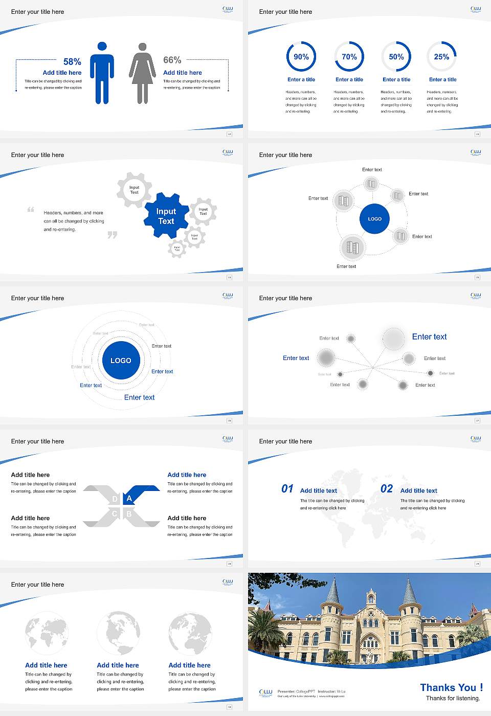 Our Lady of the Lake University Course/Courseware Creation PPT Template16:9 ratio PPT effect preview image4
