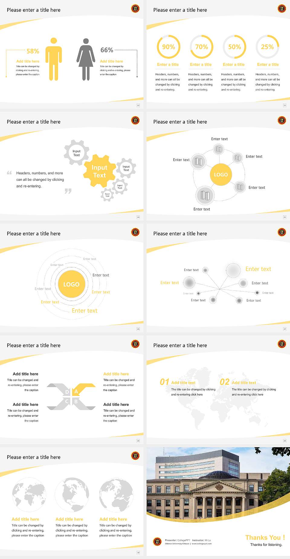 Ottawa University-Ottawa Course/Courseware Creation PPT Template4:3 ratio PPT effect preview image4