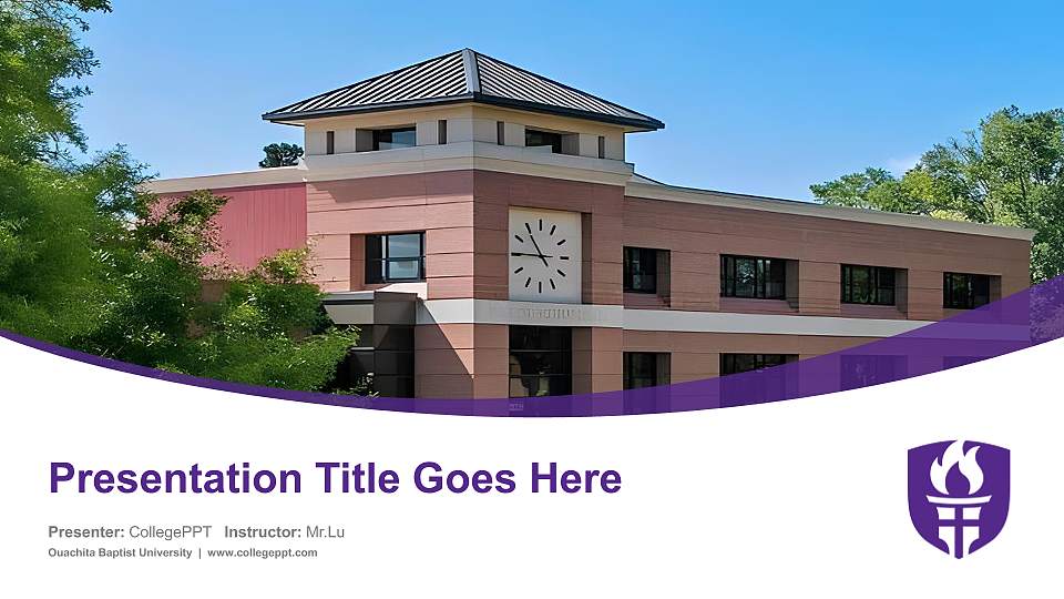 Ouachita Baptist University Course/Courseware Creation PPT Template16:9 ratio PPT effect preview image