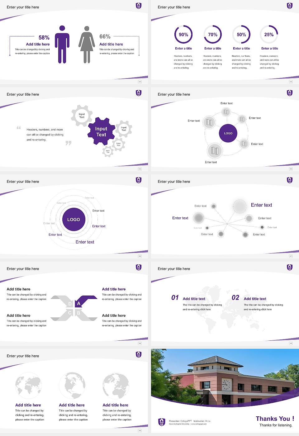 Ouachita Baptist University Course/Courseware Creation PPT Template16:9 ratio PPT effect preview image4