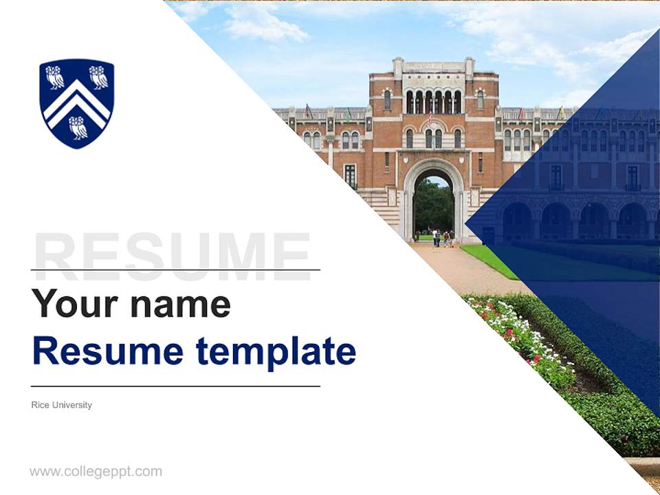 Rice University Resume PPT Template4:3 ratio PPT effect preview image5
