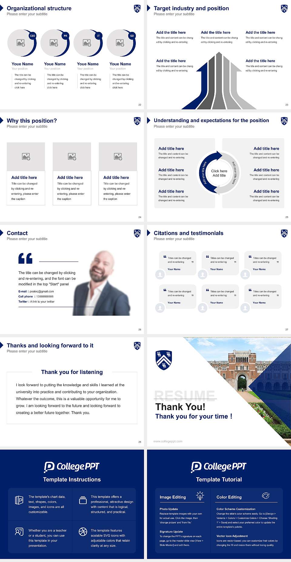 Rice University Resume PPT Template4:3 ratio PPT effect preview image4