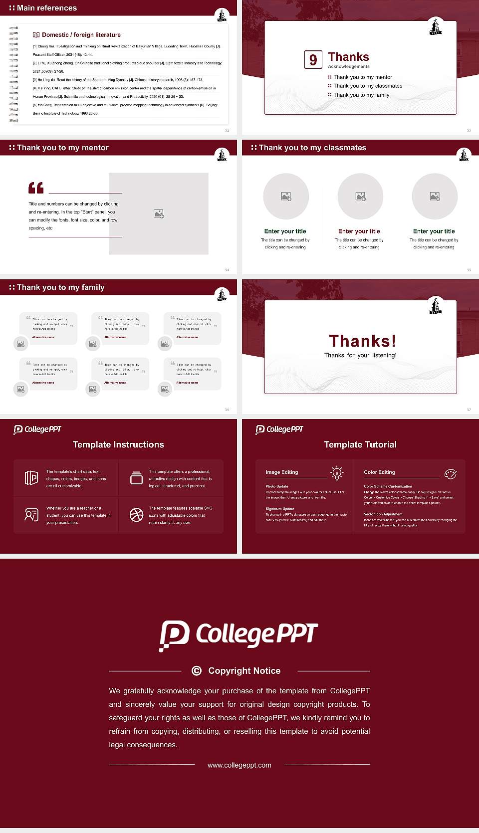 Ripon College Graduation Thesis Defense PPT Template16:9 ratio PPT effect preview image7