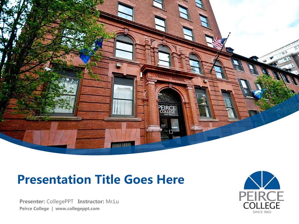 Peirce College Course/Courseware Creation PPT Template4:3 ratio PPT effect preview image5