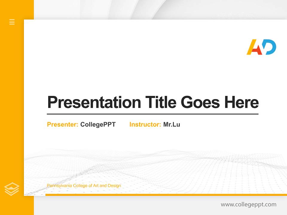 Pennsylvania College of Art and Design Thesis Proposal/Graduation Defense PPT Template4:3 ratio PPT effect preview image5