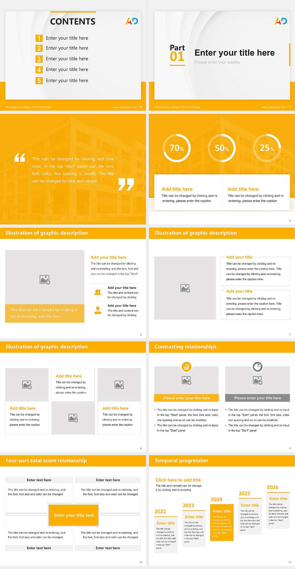 Pennsylvania College of Art and Design Thesis Proposal/Graduation Defense PPT Template4:3 ratio PPT effect preview image2