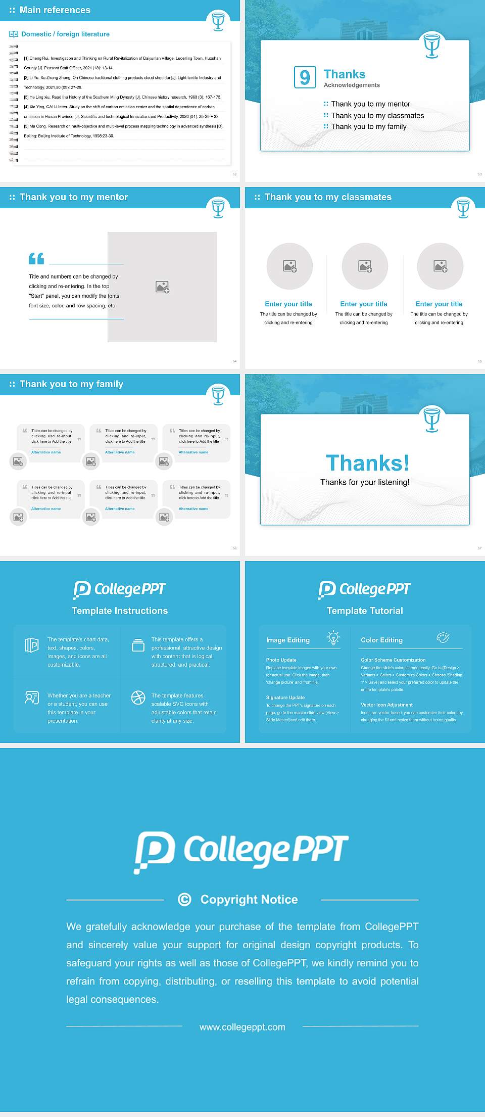 Richmont Graduate University Graduation Thesis Defense PPT Template4:3 ratio PPT effect preview image7