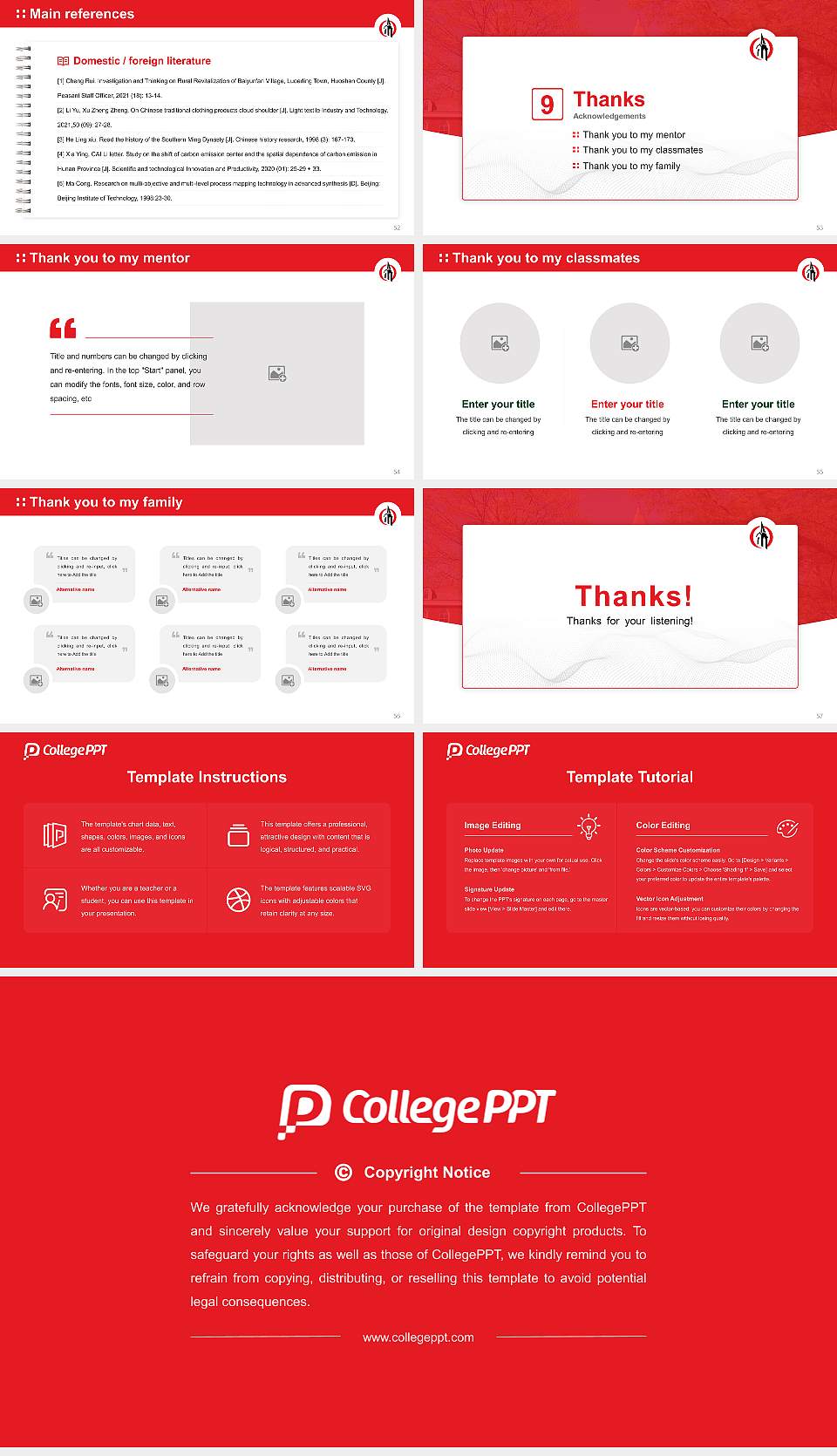 Otterbein University Graduation Thesis Defense PPT Template16:9 ratio PPT effect preview image7