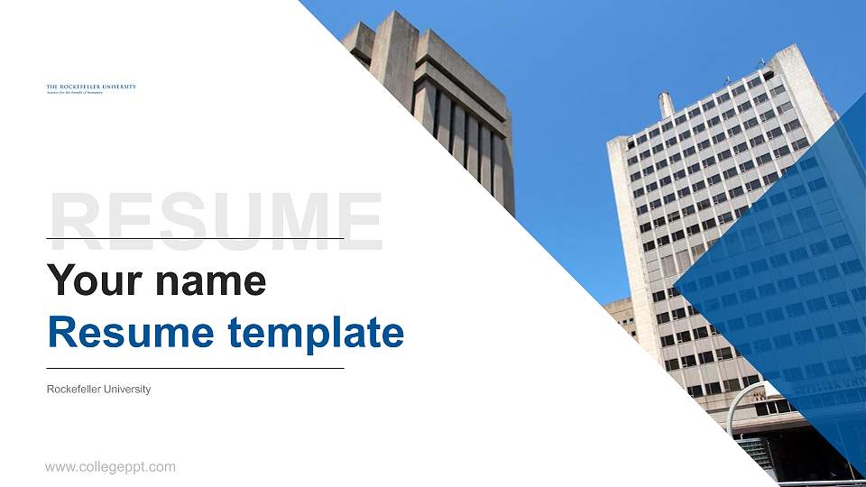 Rockefeller University Resume PPT Template16:9 ratio PPT effect preview image1