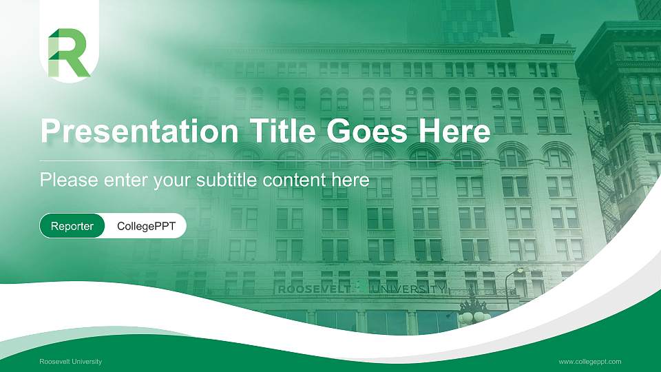 Roosevelt University Lecture Sharing and Networking Event PPT Template16:9 ratio PPT effect preview image