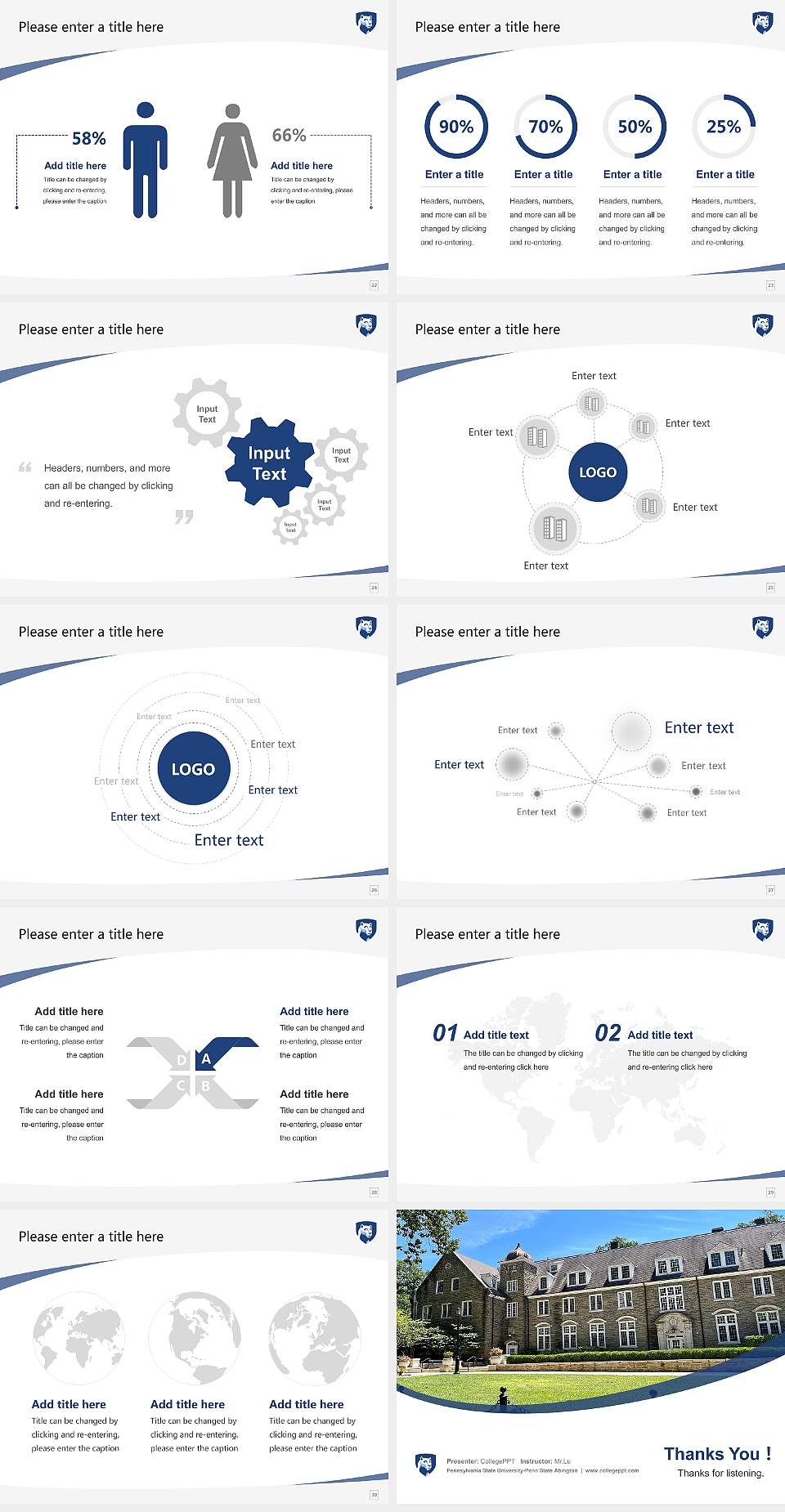 Pennsylvania State University-Penn State Abington Course/Courseware Creation PPT Template4:3 ratio PPT effect preview image4