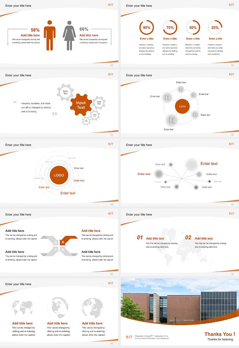 Rochester Institute of Technology Course/Courseware Creation PPT Template16:9 ratio PPT effect preview image4