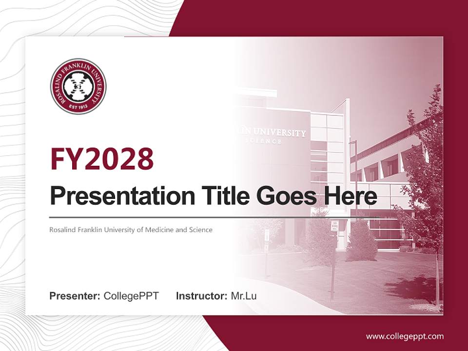 Rosalind Franklin University of Medicine and Science Academic Presentation/Research Findings Report PPT Template4:3 ratio PPT effect preview image5