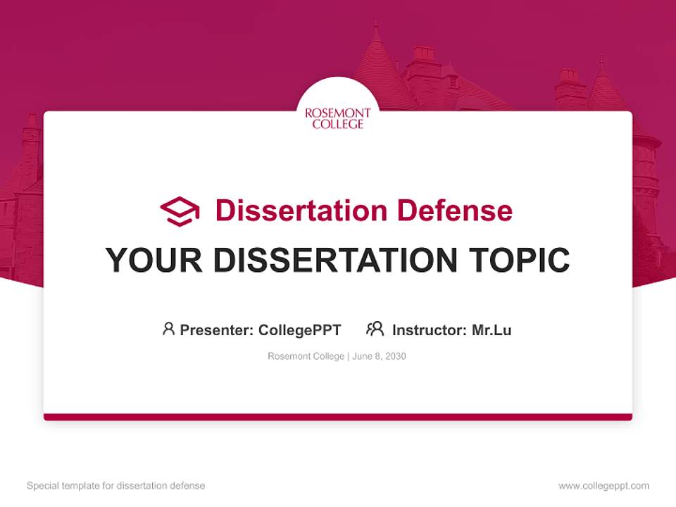 Rosemont College Graduation Thesis Defense PPT Template4:3 ratio PPT effect preview image7