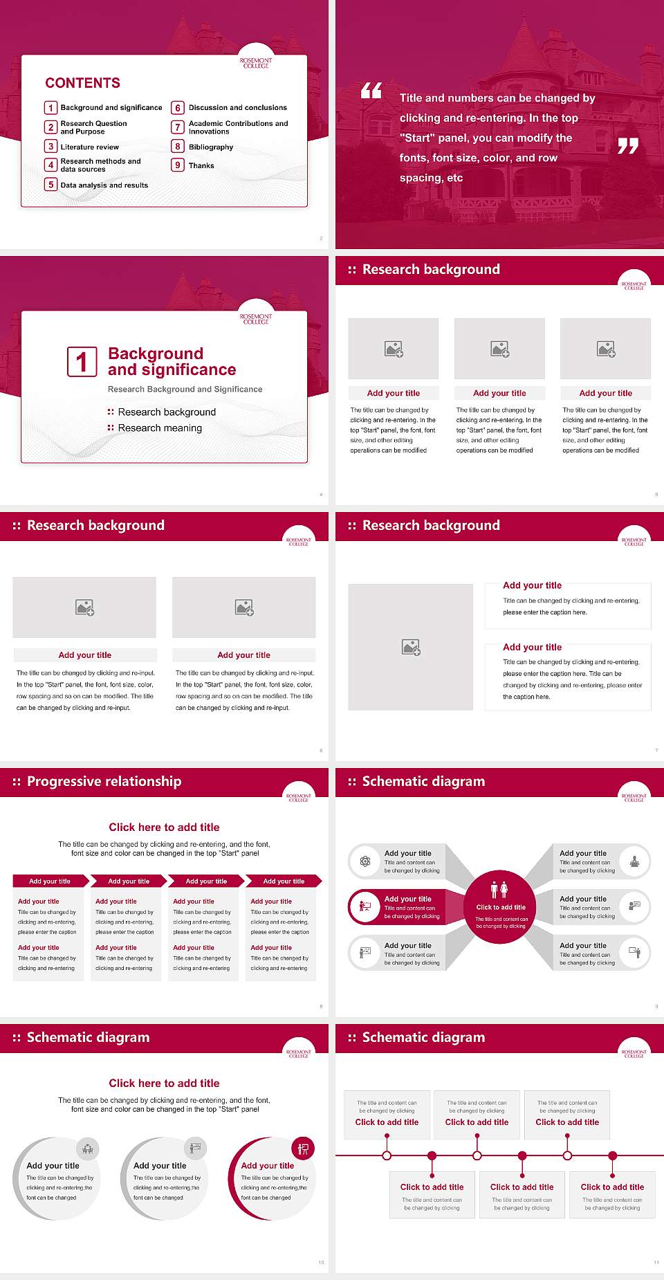 Rosemont College Graduation Thesis Defense PPT Template4:3 ratio PPT effect preview image2