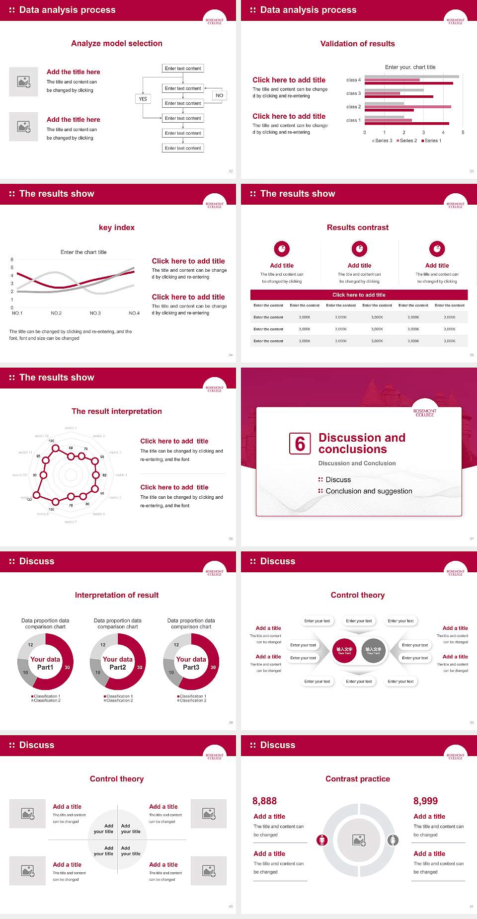 Rosemont College Graduation Thesis Defense PPT Template4:3 ratio PPT effect preview image5