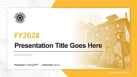 Pacific Lutheran University Academic Presentation/Research Findings Report PPT Template