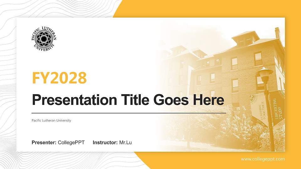 Pacific Lutheran University Academic Presentation/Research Findings Report PPT Template16:9 ratio PPT effect preview image