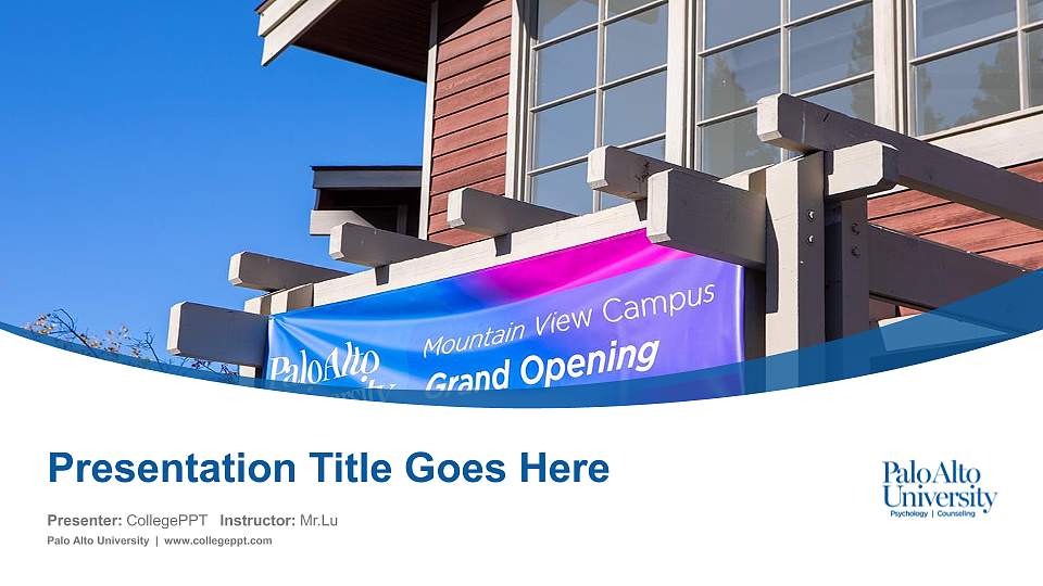 Palo Alto University Course/Courseware Creation PPT Template16:9 ratio PPT effect preview image