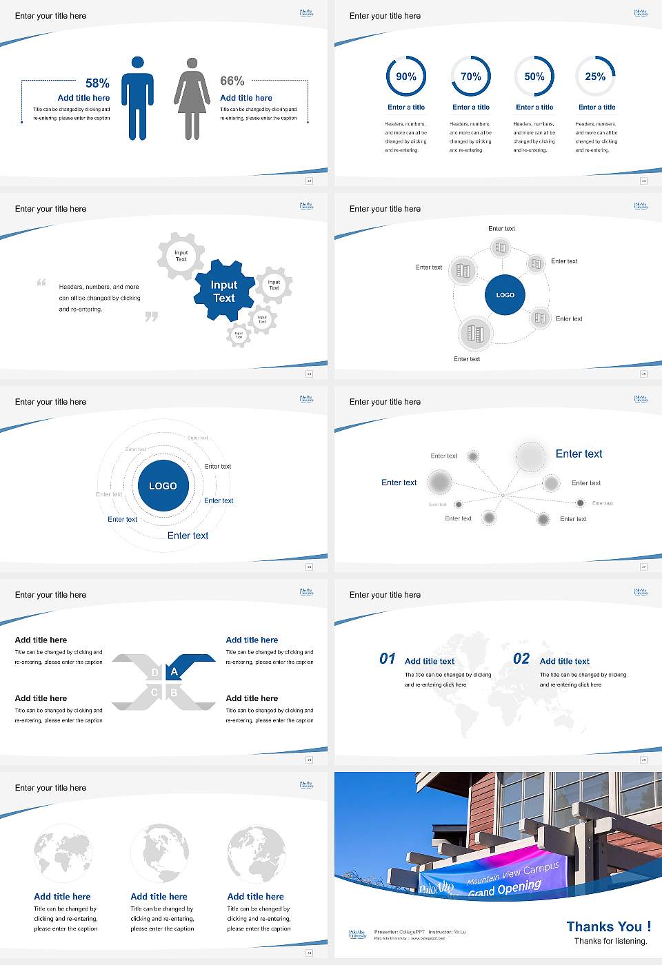 Palo Alto University Course/Courseware Creation PPT Template16:9 ratio PPT effect preview image4