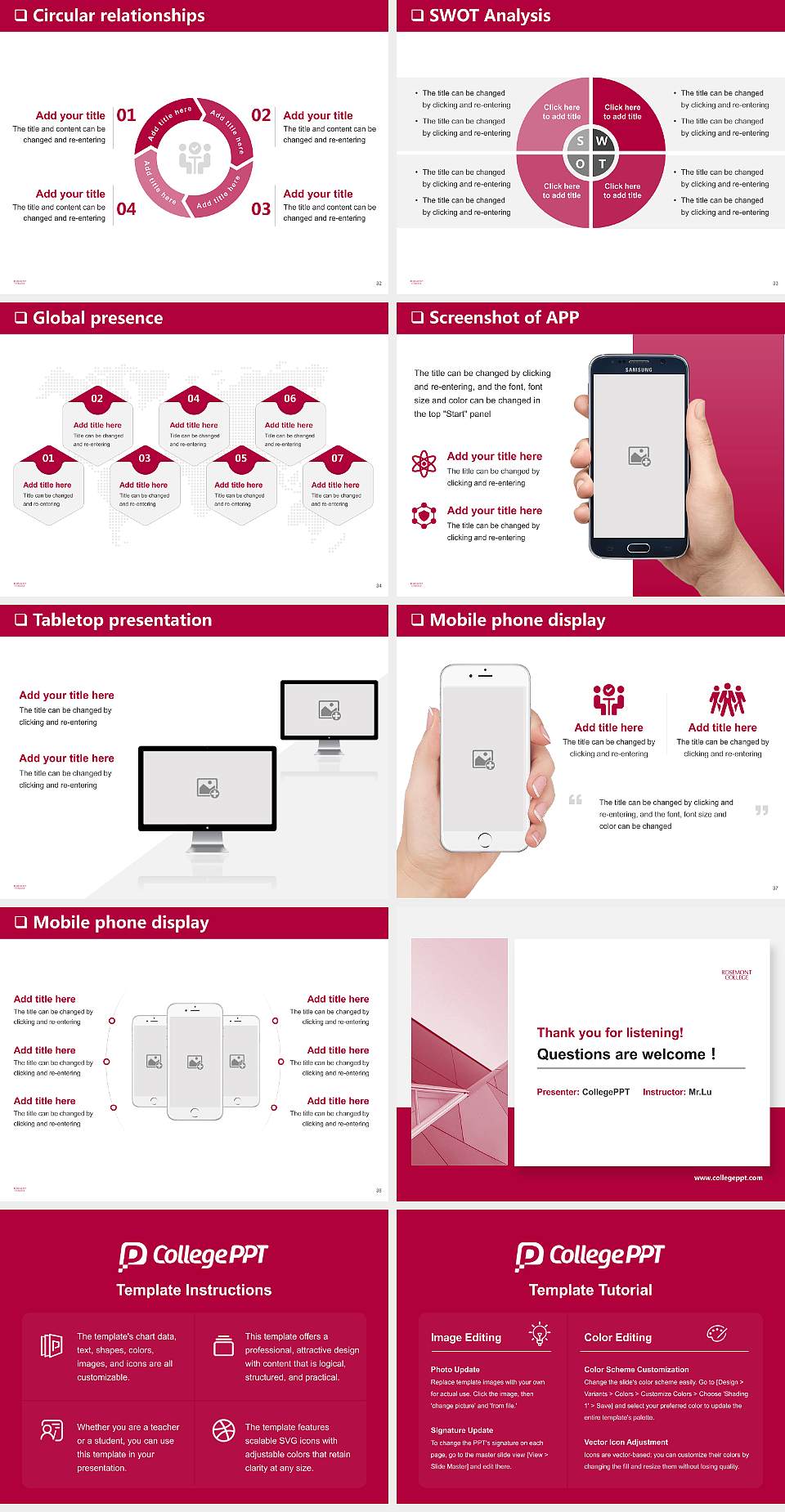 Rosemont College General Purpose PPT Template4:3 ratio PPT effect preview image5