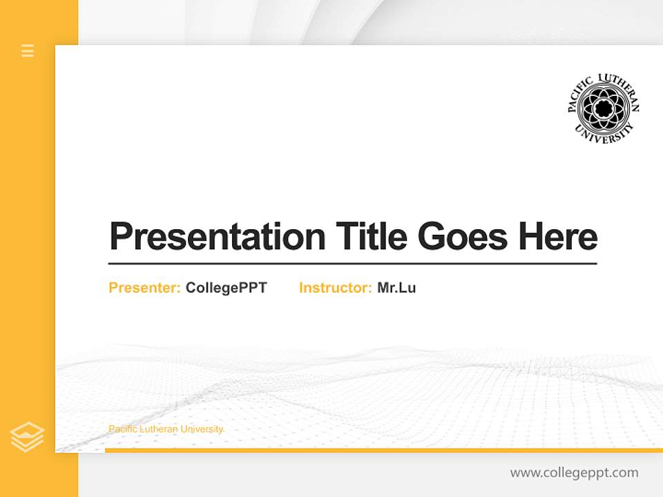 Pacific Lutheran University Thesis Proposal/Graduation Defense PPT Template4:3 ratio PPT effect preview image5