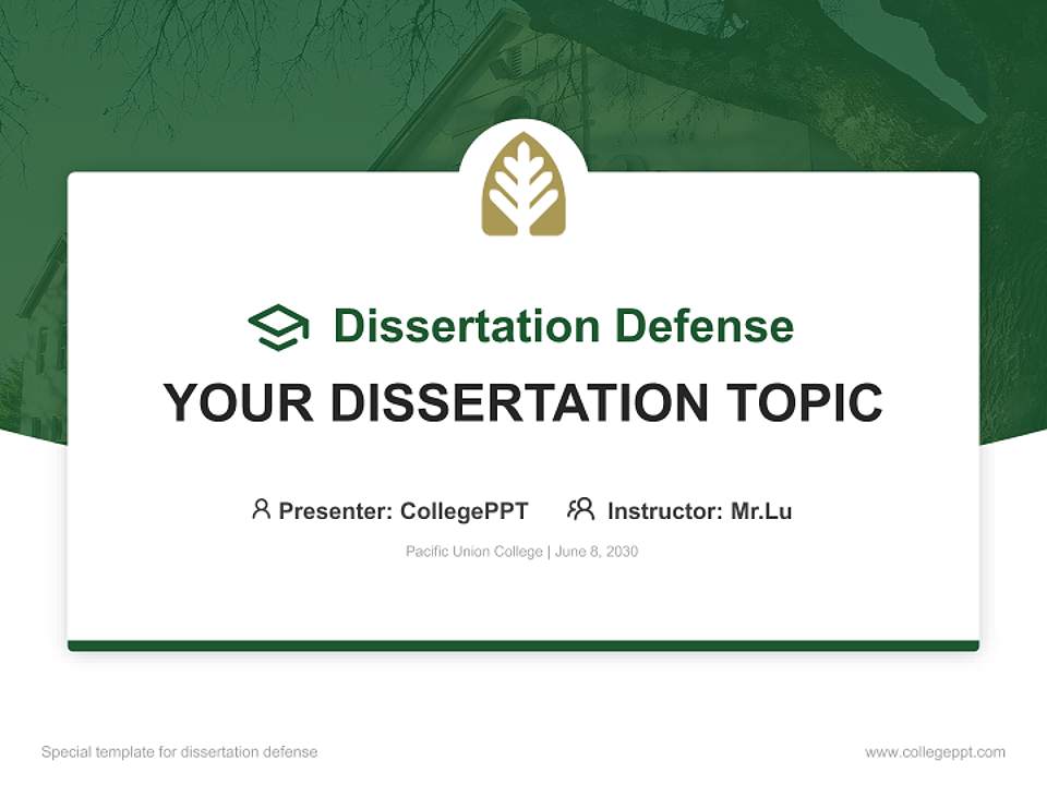 Pacific Union College Graduation Thesis Defense PPT Template4:3 ratio PPT effect preview image7