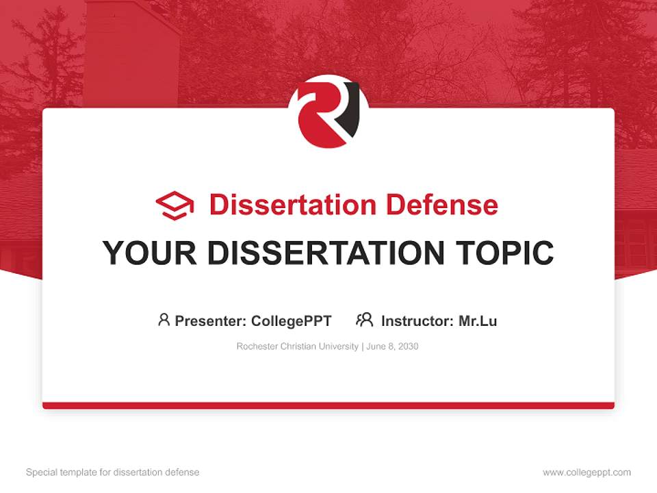 Rochester Christian University Graduation Thesis Defense PPT Template4:3 ratio PPT effect preview image7