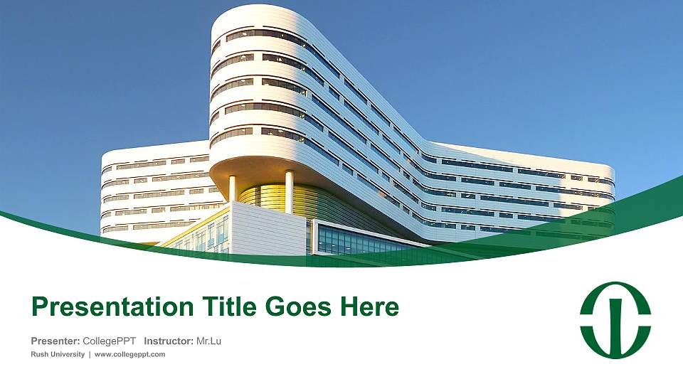 Rush University Course/Courseware Creation PPT Template16:9 ratio PPT effect preview image