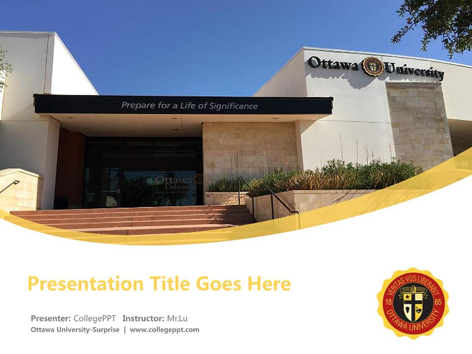 Ottawa University-Surprise Course/Courseware Creation PPT Template4:3 ratio PPT effect preview image5