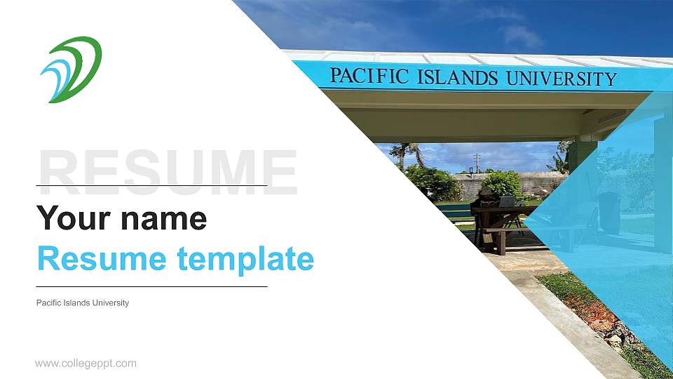 Pacific Islands University Resume PPT Template16:9 ratio PPT effect preview image