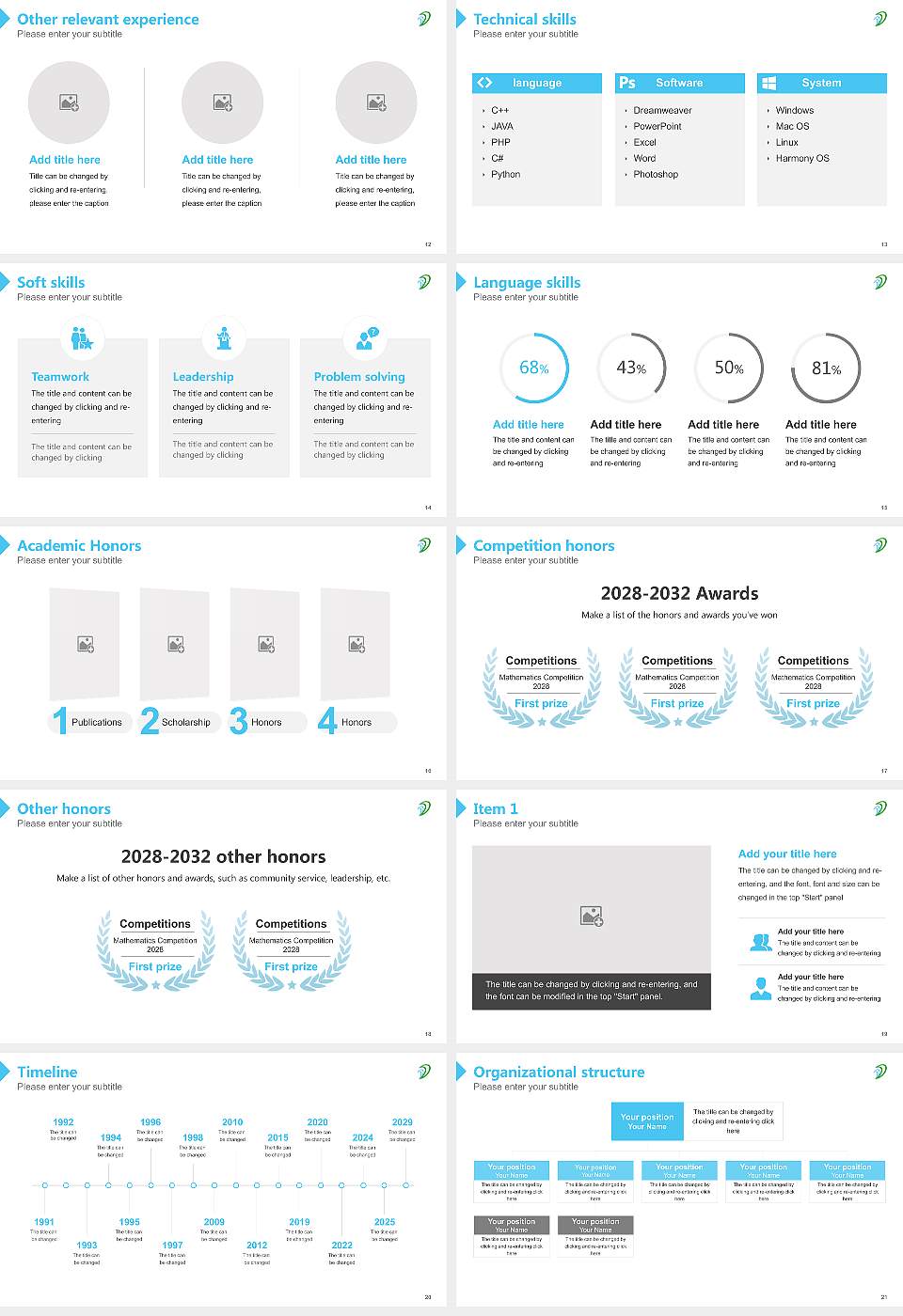 Pacific Islands University Resume PPT Template16:9 ratio PPT effect preview image3